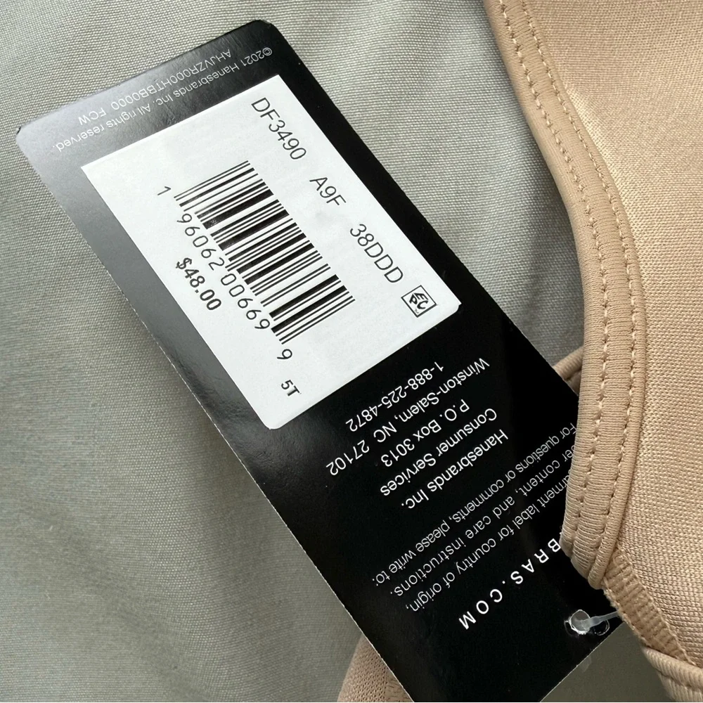 Bali Nude Minimizer Full-Coverage Underwire T-Shirt Bra Sz 38DDD NWT